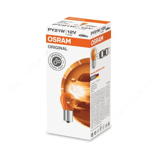 Lampadina OSRAM sferica arancione 12 V 21 W BAU15s – 7507